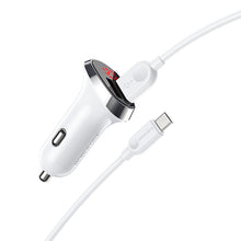 Заредете изображение във визуализатора на галерията – Borofone Car charger BZ15 Auspicious - 2xUSB - 2,4A with USB to MicroUSB cable white
