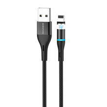 Заредете изображение във визуализатора на галерията – Borofone Cable BU16 Skill magnetic - USB to Lightning - 2,4A 1,2 metres black
