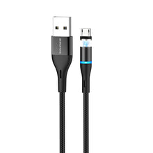 Заредете изображение във визуализатора на галерията – Borofone Cable BU16 Skill magnetic - USB to Micro USB - 2,4A 1,2 metres black
