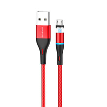 Заредете изображение във визуализатора на галерията – Borofone Cable BU16 Skill magnetic - USB to Micro USB - 2,4A 1,2 metres red
