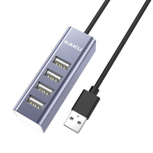 Заредете изображение във визуализатора на галерията – KAKU Adapter HUB KSC-383 Yilian - USB to 4xUSB - grey
