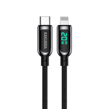 Заредете изображение във визуализатора на галерията – KAKU Cable KSC-599 Kuxian - Type C to Lightning - PD 20W 1,2 metres black
