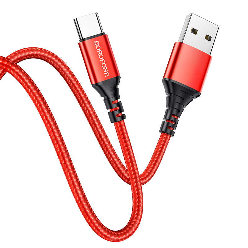 Borofone Cable BX54 Ultra Bright - USB to Type C - 2,4A 1 metre red