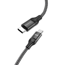 Заредете изображение във визуализатора на галерията – Borofone Cable BX56 Delightful - Type C to Type C - 60W 3A 1,5 metres black

