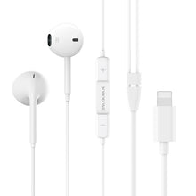 Заредете изображение във визуализатора на галерията – Borofone Earphones BM32 Plus Original Series Lightning plug white

