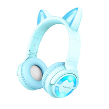 Заредете изображение във визуализатора на галерията – Borofone Headphones BO15 Cat Ear bluetooth blue
