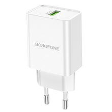 Заредете изображение във визуализатора на галерията – Borofone Wall charger BN5 Jingrui - USB - QC 3.0 18W white
