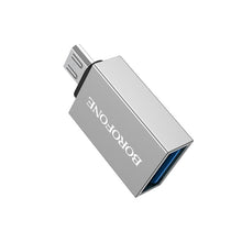 Заредете изображение във визуализатора на галерията – Borofone Adapter BV2 OTG - USB to Micro USB - silver
