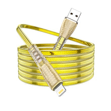 Заредете изображение във визуализатора на галерията – Borofone Cable BU31 Clear Shadow Jelly - USB to Lightning - 2,4A 1 metre gold
