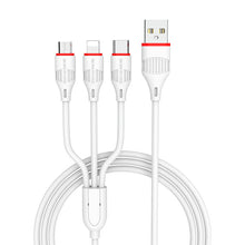 Заредете изображение във визуализатора на галерията – Borofone Cable BX17 Enjoy 3 in 1 - USB to Type C, Micro USB, Lightning - 2,4A 1 metre white
