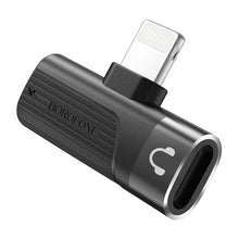Заредете изображение във визуализатора на галерията – Borofone Adapter BV14 Audio - Lightning to 2x Lightning - black
