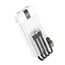 Заредете изображение във визуализатора на галерията – Borofone Power Bank 20000mAh BJ20A Mobile - 2xUSB - with 3 in 1 Micro USB, Type C, Lightning cable white
