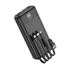 Заредете изображение във визуализатора на галерията – Borofone Power Bank 20000mAh BJ20A Mobile - 2xUSB - with 3 in 1 Micro USB, Type C, Lightning cable black
