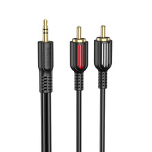 Заредете изображение във визуализатора на галерията – Borofone Cable BL11 - jack 3,5mm to 2x RCA (cinch) - 1,5 metres black
