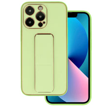 Заредете изображение във визуализатора на галерията – TEL PROTECT Leather Luxury Stand Case for Iphone 11 Pro Mint
