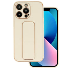 Заредете изображение във визуализатора на галерията – TEL PROTECT Leather Luxury Stand Case for Iphone 13 Mini Gold
