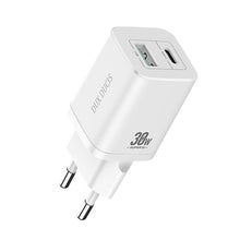Заредете изображение във визуализатора на галерията – Wall charger Dux Ducis C80 Super Si - USB + Type C - PD 30W QC 3.0 18W 3A white
