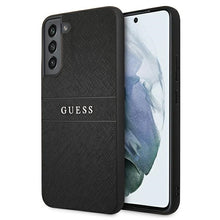 Заредете изображение във визуализатора на галерията – Original Case GUESS Saffiano Stripes GUHCS22SPSASBBK for Samsung Galaxy S22 Black
