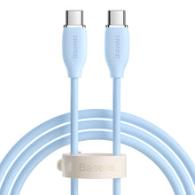Заредете изображение във визуализатора на галерията – Baseus Cable Jelly Liquid Silica Gel - Type C to Type C - 100W 5A 1,2 metres (CAGD030003) blue
