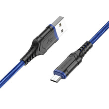 Заредете изображение във визуализатора на галерията – Borofone Cable BX67 - USB to Micro USB - 2,4A 1 metre blue
