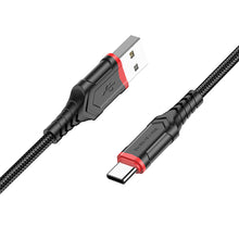 Заредете изображение във визуализатора на галерията – Borofone Cable BX67 - USB to Type C - 3A 1 metre black
