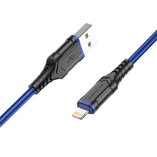 Заредете изображение във визуализатора на галерията – Borofone Cable BX67 - USB to Lightning - 2,4A 1 metre blue
