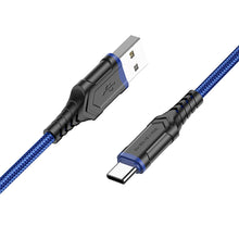 Заредете изображение във визуализатора на галерията – Borofone Cable BX67 - USB to Type C - 3A 1 metre blue
