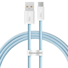 Заредете изображение във визуализатора на галерията – Baseus Cable Dynamic - USB to Type C - 100W 5A 1 metre (CALD000603) blue
