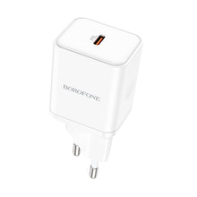 Заредете изображение във визуализатора на галерията – Borofone Wall charger BN6 Field - Type C - QC 3.0 PD 20W white
