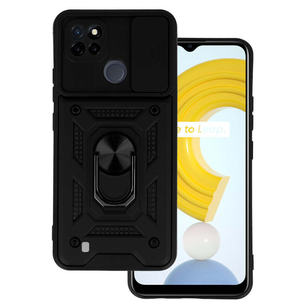 Slide Camera Armor Case for Realme C21Y/C25Y Black