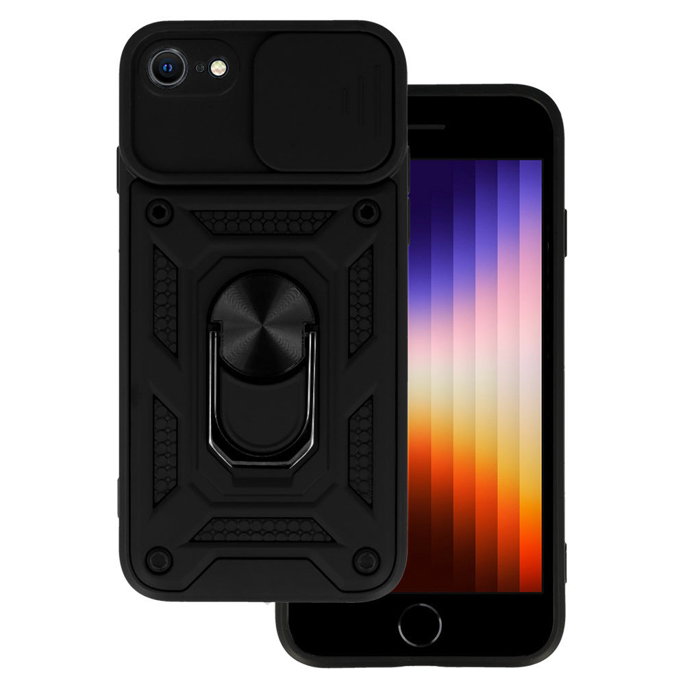 Slide Camera Armor Case for Iphone 7/8/SE 2020/SE 2022 Black