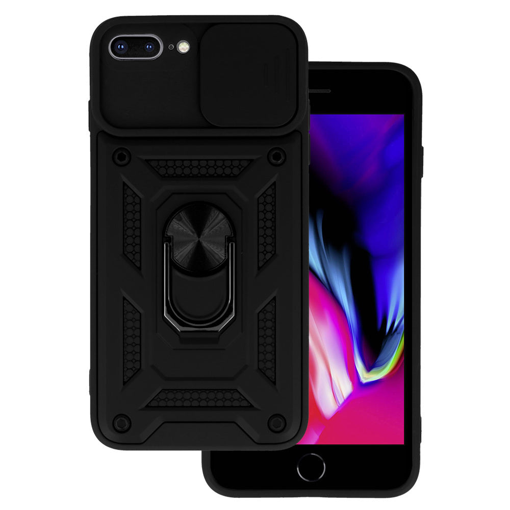 Slide Camera Armor Case for Iphone 7 Plus/8 Plus Black