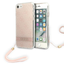 Заредете изображение във визуализатора на галерията – Original Case GUESS 4G Print Strap Hardcase GUOHCI8H4STP for Iphone 7/8/SE 2020/SE 2022 Pink
