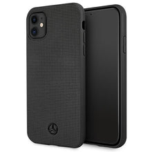 Заредете изображение във визуализатора на галерията – Original Case MERCEDES Leather Meshed Metal LogoHardcase MEHCN61MBLBK for Iphone 11 Black
