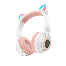 Заредете изображение във визуализатора на галерията – Borofone Headphones BO18 Cat Ear bluetooth white
