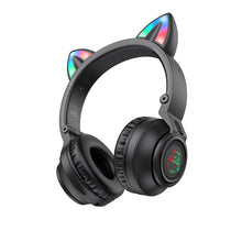 Заредете изображение във визуализатора на галерията – Borofone Headphones BO18 Cat Ear bluetooth black

