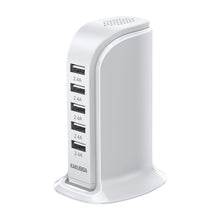 Заредете изображение във визуализатора на галерията – KAKU Wall charger KSC-741 Jufeng - 5xUSB - 5A white
