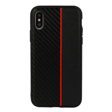 Заредете изображение във визуализатора на галерията – MOTO CARBON Case for Samsung Galaxy A6 Plus 2018 Black with red stripe
