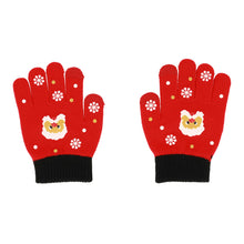 Заредете изображение във визуализатора на галерията – Gloves for touch screens for children SANTA CLAUS RED
