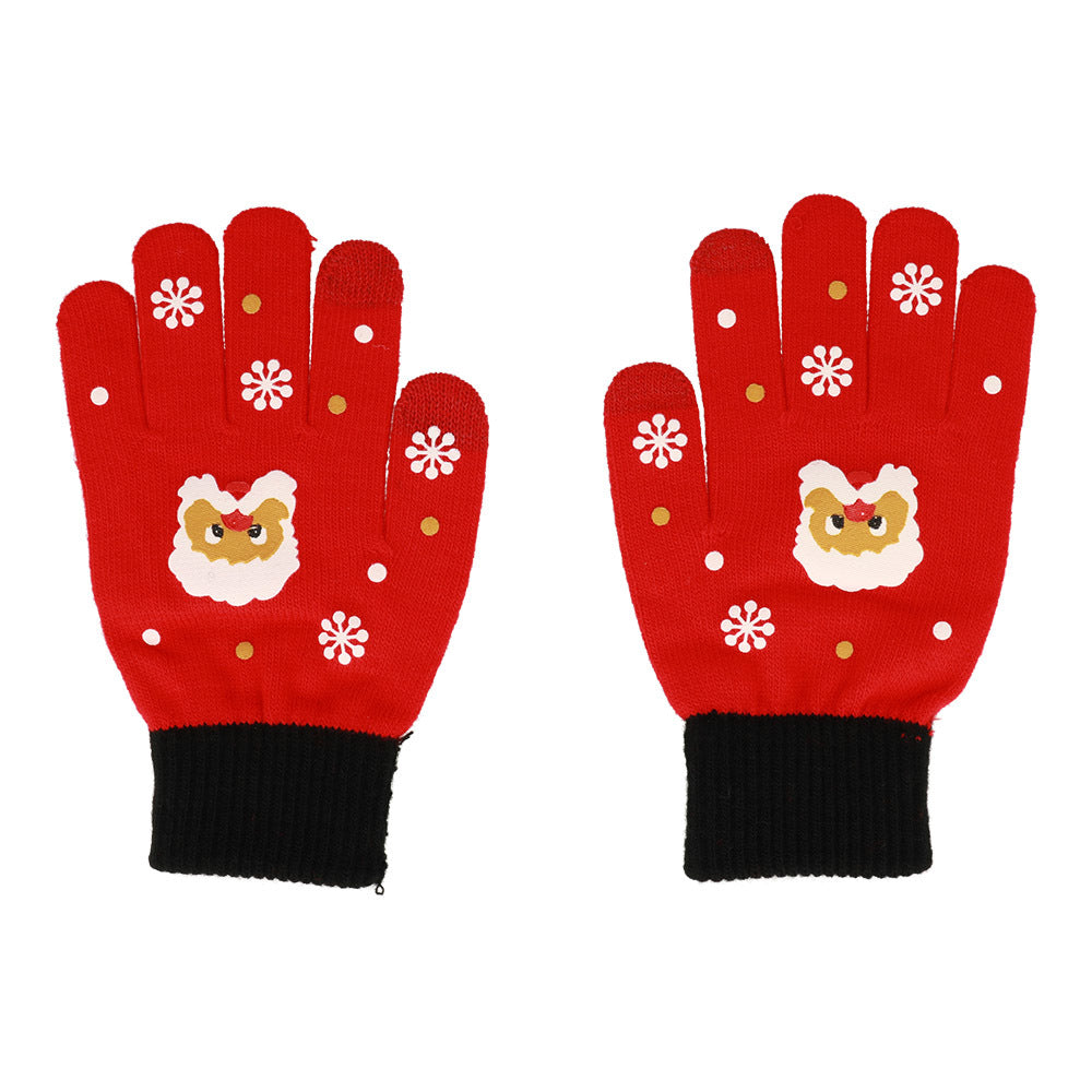 Gloves for touch screens SANTA CLAUS RED