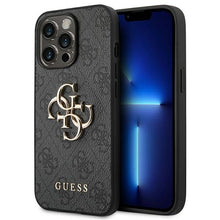 Заредете изображение във визуализатора на галерията – Original Case GUESS 4G Big Metal Logo GUHCP14L4GMGGR for Iphone 14 Pro grey
