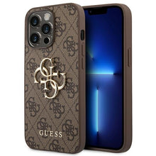 Заредете изображение във визуализатора на галерията – Original Case GUESS 4G Big Metal Logo GUHCP14X4GMGBR for Iphone 14 Pro Max brown
