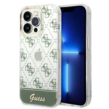 Заредете изображение във визуализатора на галерията – Original Case GUESS 4G Pattern Script GUHCP14XHG4MHA for Iphone 14 Pro Max khaki
