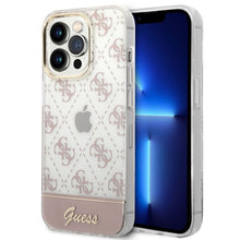 Заредете изображение във визуализатора на галерията – Original Case GUESS 4G Pattern Script GUHCP14LHG4MHP for Iphone 14 Pro pink

