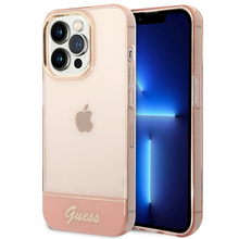 Заредете изображение във визуализатора на галерията – Original Case GUESS Translucent GUHCP14XHGCOP for Iphone 14 Pro Max pink
