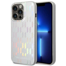 Заредете изображение във визуализатора на галерията – Original Pouch KARL LAGERFELD Monogram Iridescent KLHCP14LLGMMSV3 for Iphone 14 Pro Silver
