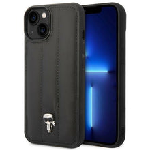 Заредете изображение във визуализатора на галерията – Original Pouch KARL LAGERFELD Puffy Ikonik Pin KLHCP14SPSQPK for Iphone 14 Black

