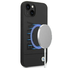 Заредете изображение във визуализатора на галерията – Original Case BMW Silicone Signature Logo Magsafe BMHMP14MSLBLBK for Iphone 14 Plus Black
