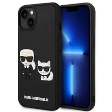 Заредете изображение във визуализатора на галерията – Original Pouch KARL LAGERFELD Karl Choupette Ikonik 3D KLHCP14S3DRKCK for Iphone 14 black
