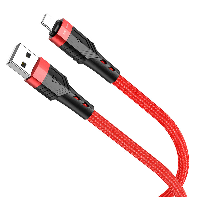 Borofone Cable BU35 Influence - USB to Lightning - 2,4A 1,2 metres red